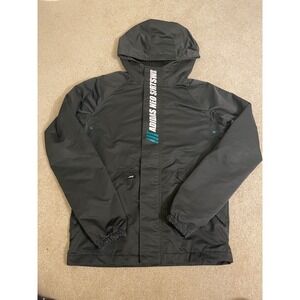 Adidas Neo Sports Jacket Hooded Charcoal Grey Lightweight Size S